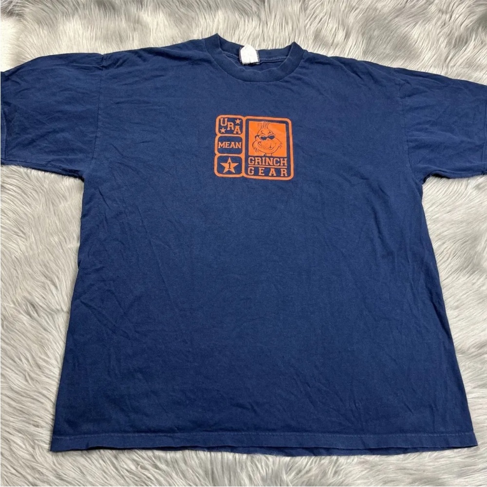 Vintage 2000 Y2K Navy Orange The Grinch Dr Seuss T Shirt